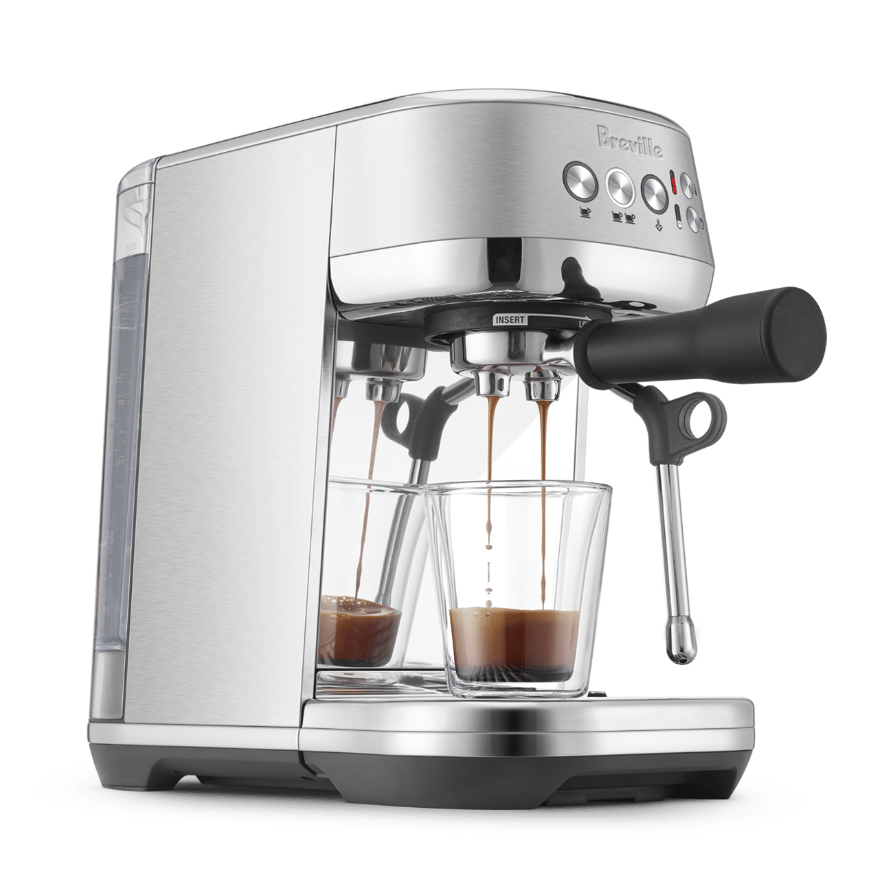 Sage Bambino Plus en action — extraction espresso avec tasse double