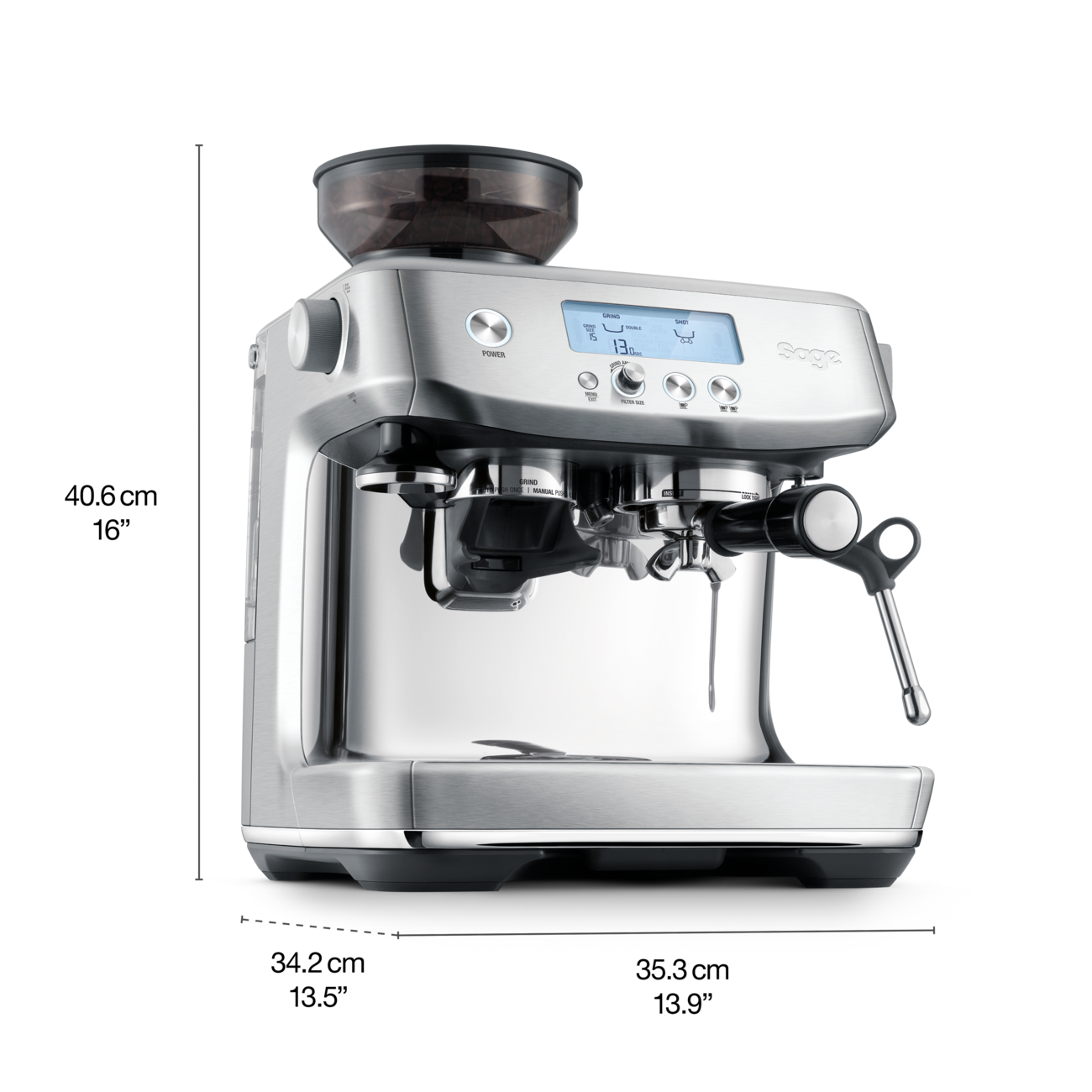 Sage Barista Pro – Black Truffle Alternate Angle