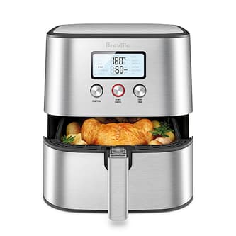 A roast chicken in the cooking basket