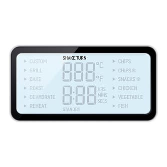 Shake food reminder on LCD screen