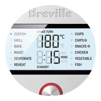 LCD display with 12 preset cooking functions.