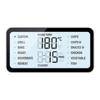 Custom setting selected on LCD screen