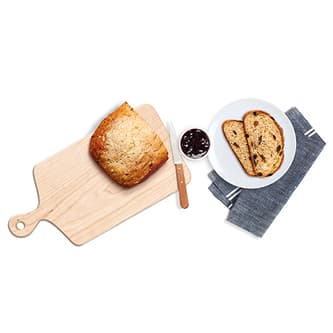 Loaf of bread on a tray