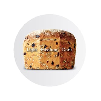 Crust colours (light, medium, dark)