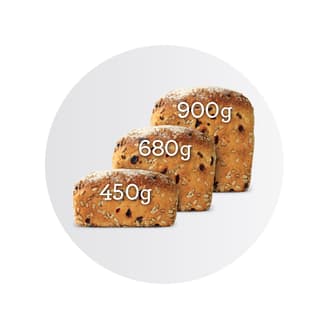 Loaf sizes (450g, 680g, 900g)