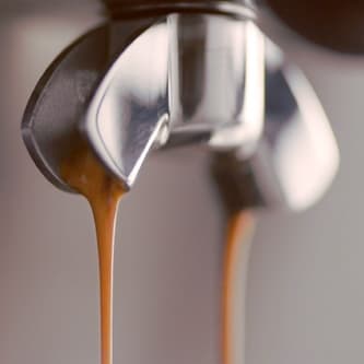 Close-up of espresso extraction