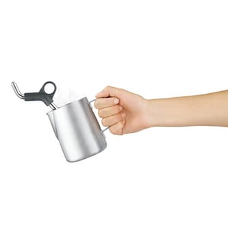 Someone using the steam wand.