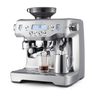 the Oracle® profile right with latte cup and milk jug