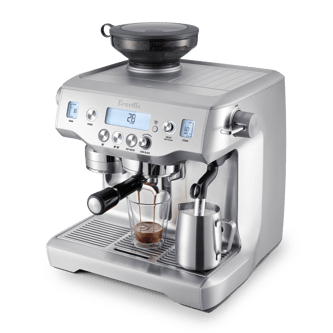 the Oracle® high right angle with latte, built in grinder and milk jug