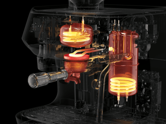 Triple heating system for professional results