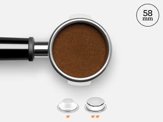 Professional 58mm stainless steel portafilter holds a 22g dose