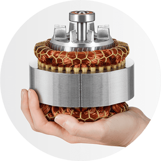 Hand holding the heavy duty induction motor