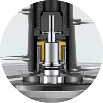 Cross section of the stainless steel reinforced hub