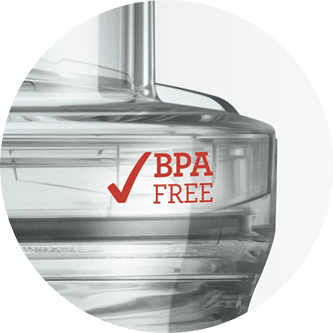 Close up of bowl with red BPA Free symbol