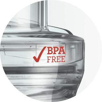 Close up of bowl with red BPA Free symbol