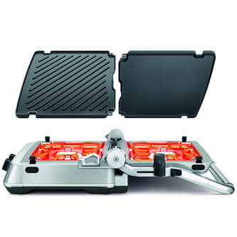 Inner components of the heating elements beneath each cooking plate.