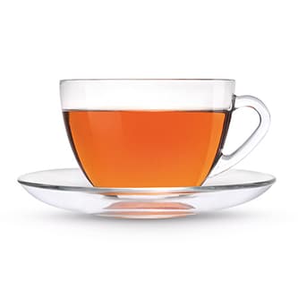Cup of tea made from the kettle, kettle will shut off once water is boiled.