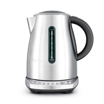 Side view of kettle with cord stored on the base of kettle.