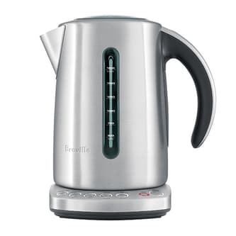 Side view of kettle with cord stored on the base of kettle.