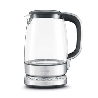 Side view of kettle with cord stored on the base of kettle.