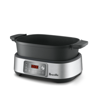 Three quarter angle view of the Ultimate Cook™ 6 in 1 with lid off