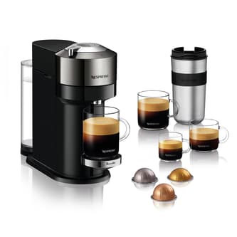 Machine with Black coffee and capsules