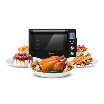 Various meals around the compact oven