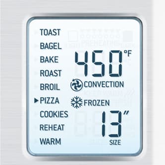 Multifunctional display with 9 cooking settings