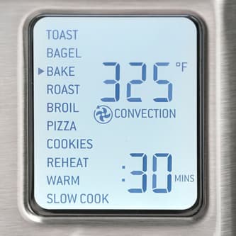 A multitude of cooking functions integrated on an LCD screen