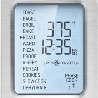 High quality LCD display allowing to choose from 13 cooking functionalities