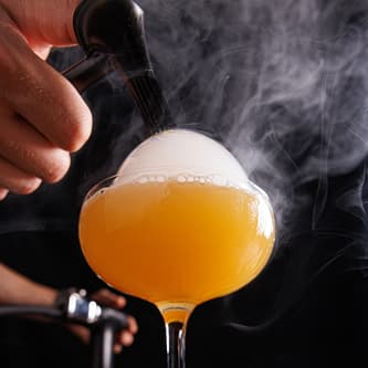 Bubble on top of a glass