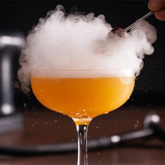 Smoke on top of a glass