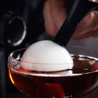 Bubble on top of a glass
