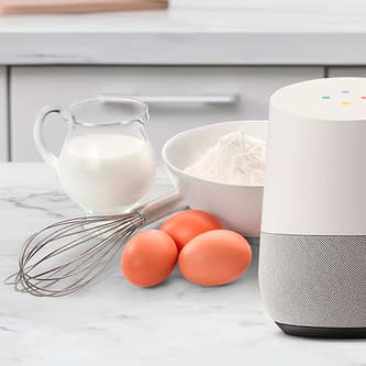 Google Voice Assistant on a counter