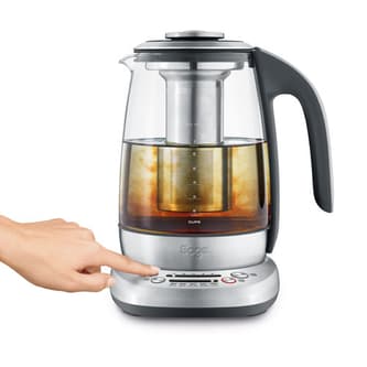 the Sage Smart Tea Infuser® Kettle & Tea in Brushed Stainless Steel with Glass Kettle variable steep time