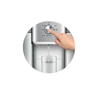 Finger pressing the start button