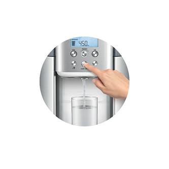 Finger pressing the start button