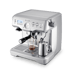 the Dual Boiler™ right angle high with milk jug and latte cup