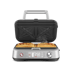 Front view of the Switch & Press™ 3-in-1 with lid open and grilled toastie inside
